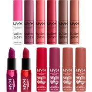 Nyx Professional Makeup Promo 12 Days of Kissmas Matte Lipstick 2x1.3g & Creamy Lip Gloss 6x4.7ml & Matte Lip Cream 4x1.6ml