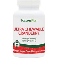 Nature\'s Plus Ultra Chewable Cranberry Добавка за хранене с боровинки за подпомагане на 90 таблетки за дъвчене в урината