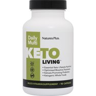 Natures Plus KetoLiving Daily Multi-Vitamin Мултивитамини Идеален за кетогенна диета 90 caps