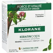 Klorane Quinine & Keratin Strength + Vitality Hair & Nails 30caps