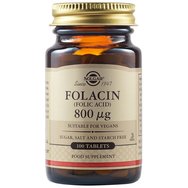 Solgar Folacin Folic Acid 800μg, 100tabs