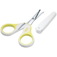 Nuk Детски ножици за нокти жълти 1 бр - Със заоблени връхчета и капачка за безопасно изрязване на ноктите им