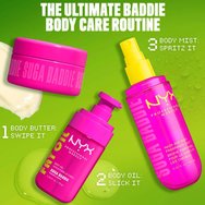 Nyx Professional Makeup Fat Oil Clear Body Butter Хидратиращо масло за тяло за блясък с аромат на сладка ванилия & бита сметана 145ml - Suga Baddie