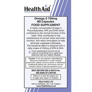 Health Aid Οmega 3, 750mg 60caps Health Aid Οmega 3, 750mg 60caps