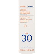 Korres Promo Sunscreen Face Cream Spf30, 50ml & Подарък Foaming Cream Cleanser 20ml & Greek Yoghurt Serum 1.5ml & торбичка