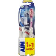 Aim White System Medium Toothbrush with Perlite Синьо - Фуксия 2 бр