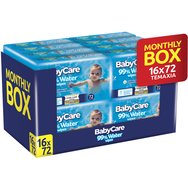 BabyCare 99% Water Baby Wipes Monthly Box 1152 бр (16x72 бр) BabyCare 99% Water Baby Wipes Monthly Box 1152 бр (16x72 бр)
