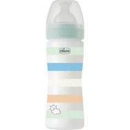 Chicco Well-Being Colors Boy Пластмасова бебешка бутилка с биберон с нормален поток 2 м+, 250 мл, код 28623-21