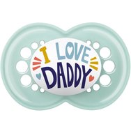 Mam Ι Love Mummy & Daddy Orthodontic Silicone Soother 16m+ Светло синьо - синьо 2 части, код 265SB1