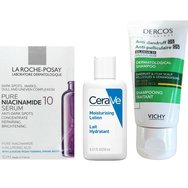 La Roche-Posay Подаръчен комплект Niacinamide 10 Serum 10ml, CeraVe Moisturising Lotion 20ml & Dercos Dermatological Shampoo 50ml - La Roche-Posay Подаръчен комплект Niacinamide 10 Serum 10ml, CeraVe Moisturising Lotion 20ml & Dercos Dermatological Shampoo 50ml -