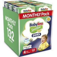 Babylino Комплект Sensitive Pants Cotton Soft Unisex Monthly Pack No4 Maxi (7-13kg) 132 бр (6x22 бр)