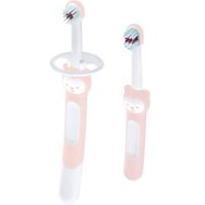 Mam Learn to Brush Set Soft Toothbrush 5m+ Светлорозови 2 бр., Код 608G
