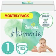 Pampers Harmony Monthly Pack No1 (2-5kg) 102 пелени