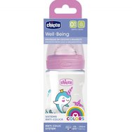 Chicco Well Being Plastic Bootle 0m+, 150ml 1 брой - Розов