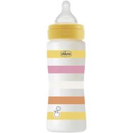 Chicco Well-Being Colors Girl Пластмасова бебешка бутилка с биберон Fast Flow 4m+, 330ml, Код 2863711