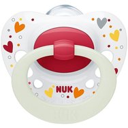 Nuk Signature Night Orthodontic Silicone Soother Бяло / Бордо 6-18м 1 брой, Код 10736695