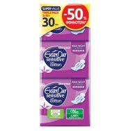 Every Day PROMO PACK Sensitive With Cotton Maxi Night Ultra Plus Super Value Triple Pack Салфетки с памук 3х10 бр