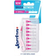 Jordan Brush Between Interdental Extra Small 0.4mm 10 бр - Фуксия - Интердентални четки с ергономична извита дръжка