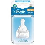 Dr. Brown\'s Natural Flow Options+ Level 3 Silicone Teat 6m+, 2 бр. Код 332
