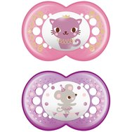 Mam Original Silicone Soother 16m+ Code 250S 2 Парчета - Розово/Лилаво