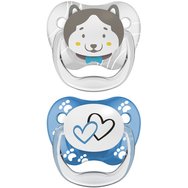 Dr. Brown’s PreVent Orthodontic Silicone Soother 6-18m 2 Бройки, Реф. PV22015-SPX - Сив / Син - Ортодонтска силиконова залъгалка Dr. Brown’s PreVent Orthodontic Silicone Soother 6-18m 2 Бройки, Реф. PV22015-SPX - Сив / Син - Ортодонтска силиконова залъгалка