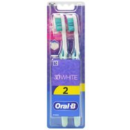Oral-B 3D White Duo Medium Toothbrush 2 Части - Тюркоаз / Син