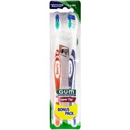 Gum Sunstar Super Tip Bonus Pack Medium / Normal Toothbrush 2 Парчета, Код 463 - Оранжево / Лилаво