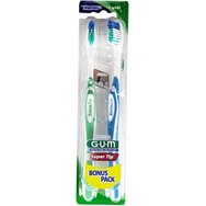 Gum Sunstar Super Tip Bonus Pack Medium / Normal Toothbrush 2 бр, код 463 - Зелено / Синьо