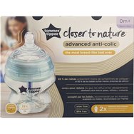 Tommee Tippee Closer to Nature Advanced Anti-Colic Baby Bottle 0m+, 2 Бройки (2х150мл) Код 42260286