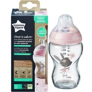 Tommee Tippee Closer to Nature Anti-Colic Glass Baby Bottle 0m+ Код 42270610, 250мл - Розов