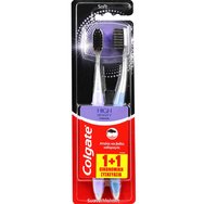 Colgate High Density Charcoal Toothbrush Soft 2 части - лилаво / синьо - Мека четка за зъби с обогатени въглеродни влакна за дълбоко почистване