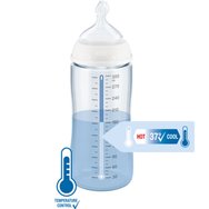 Nuk First Choice Plus Glass Bottle Temperature Control Silicone Medium 0-6m 240ml, Код 10745124 - Син