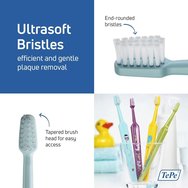 Tepe Kids Mini Extra Soft Toothbrush 0-3 Years 3 части, Фуксия - Розово - Жълто