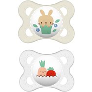 Mam Original 2-6m Latex Soother 2 бр., код 101LU - кремав / прозрачен