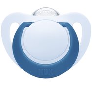 Nuk Star Silicone Soother 6-18m 1 брой - светло син - Силиконова ортодонтска залъгалка с калъф