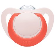 Nuk Star Silicone Soother 6-18m 1 брой - Розов - Силиконова ортодонтска залъгалка с калъф Nuk Star Silicone Soother 6-18m 1 брой - Розов - Силиконова ортодонтска залъгалка с калъф
