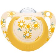 Nuk Star Silicone Soother 6-18m 1 брой - Жълт - Силиконова ортодонтска залъгалка с калъф Nuk Star Silicone Soother 6-18m 1 брой - Жълт - Силиконова ортодонтска залъгалка с калъф