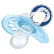 Mam Original Night Orthodontic Silicone Soother 6 - 16m 2 части Код 160S - Фуксия / Лила