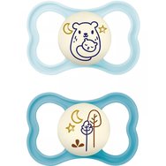 Mam Air Night Silicone Soother 16m+ 2 части, код 277SBC - светло синьо / синьо