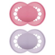 Mam Original Unprinted Matt Silicone Soother 6-16m 2 части, код 178SGC - розово / фуксия