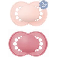 Mam Original Unprinted Matt Silicone Soother 6-16m 2 броя, Код 178SGC - Розово / Фуксия - Ортодонтична залъгалка със силиконов биберон, щадяща бебешката кожа, с практична кутия за пренасяне Mam Original Unprinted Matt Silicone Soother 6-16m 2 броя, Код 178SGC - Розово / Фуксия - Ортодонтична залъгалка със силиконов биберон, щадяща бебешката кожа, с практична кутия за пренасяне