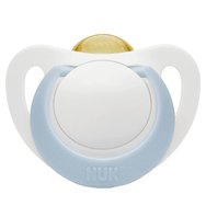 Nuk Star Latex Soother 0-6m 1 брой - синьо - Ортодонтска гумена залъгалка с калъф за носене Nuk Star Latex Soother 0-6m 1 брой - синьо - Ортодонтска гумена залъгалка с калъф за носене