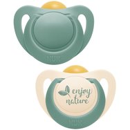 Nuk For Nature Latex Soother 0-6m 2 броя - зелено