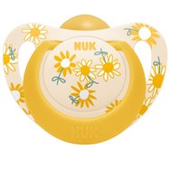 Nuk Star Latex Soother 18-36m, 1 брой - Жълт - Ортодонтска гумена залъгалка с калъф за носене Nuk Star Latex Soother 18-36m, 1 брой - Жълт - Ортодонтска гумена залъгалка с калъф за носене