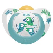 Nuk Star Latex Soother 18-36m, 1 брой - зелено - Ортодонтска гумена залъгалка с калъф за носене Nuk Star Latex Soother 18-36m, 1 брой - зелено - Ортодонтска гумена залъгалка с калъф за носене