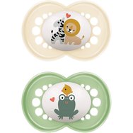 Mam Original Silicone Soother 6-16m Код 150SUc, 2 броя - Сьомга / Зелено - Ортодонтска залъгалка със силиконов биберон Mam Original Silicone Soother 6-16m Код 150SUc, 2 броя - Сьомга / Зелено - Ортодонтска залъгалка със силиконов биберон