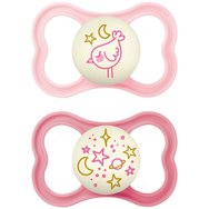 Mam Supreme Night Silicone Soother 16m+, 2 части, Код 298S - Фуксия / Лилаво