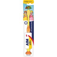 Aim Super Mario Junior Extra Soft Toothbrush 6-13 Years 1 брой - Жълто/Оранжево - Детска четка за зъби с много меки влакна със заоблена глава Aim Super Mario Junior Extra Soft Toothbrush 6-13 Years 1 брой - Жълто/Оранжево - Детска четка за зъби с много меки влакна със заоблена глава
