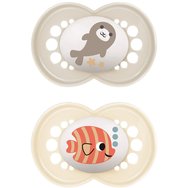 Mam Original Latex Soother 6-16m Код 151LUc, 2 бр - крем / Сьомга - Ортодонтска залъгалка с биберон от естествен каучук Mam Original Latex Soother 6-16m Код 151LUc, 2 бр - крем / Сьомга - Ортодонтска залъгалка с биберон от естествен каучук