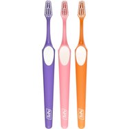 Tepe Supreme Soft Toothbrush 3 броя - Розово / Лилаво / Оранжево - Мека четка за зъби с ергономична дръжка и 2-степенни влакна за подобрен достъп